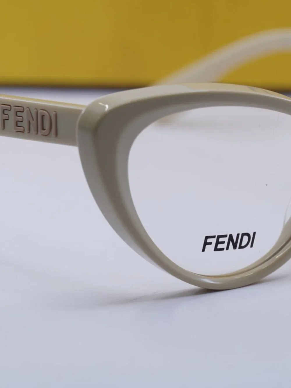 Fendi FE50075I 057 Cat Eye Eyeglasses 53mm - Shiny Beige